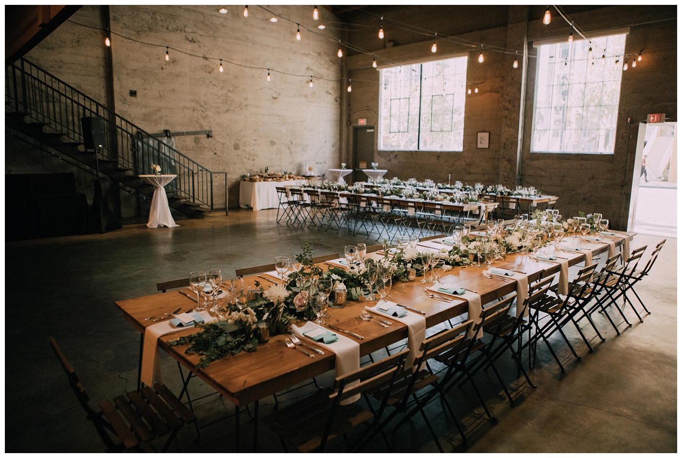 Luce Loft Wedding Florist table garlands