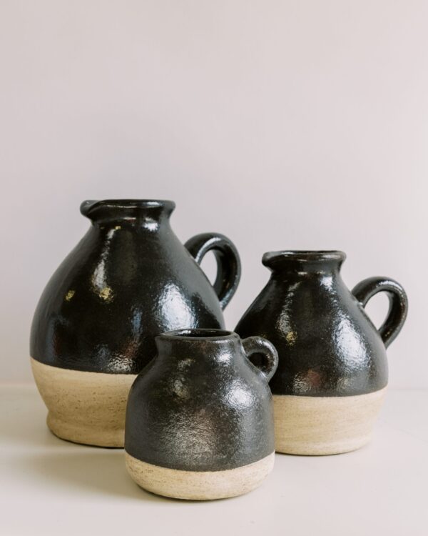 Black ceramic pitchers
